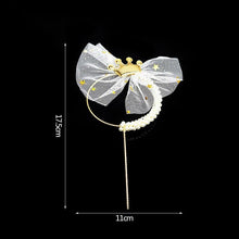Load image into Gallery viewer, 1Pcs Metal Happy Birthday Cake Topper Artificial flowers Cake Toppers Happy Birthday Cake Topper Metal And Acrylic Cake Decoration With Pink Artificial Flower Cluster For DIY Baby Shower Birthday Party Decoration Baking Decor