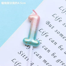 Load image into Gallery viewer, 1pcs Starry Sky Candles Birthday Cake Decoration Gradient Party Cake Decor Candles Happy Birthday Number Candles for Cake Topper Decoration for Party