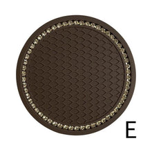 Load image into Gallery viewer, 1PCS Universal 7cm Car Style Coasters Pad Pink Cup Holder Mat Rhinestone Waterproof Anti Slip Vehicle Bling Car Coasters Pink PVC Travel Auto Cup Holder Insert Coaster Anti Slip Crystal Vehicle Interior Accessories Cup Mats For Women Girl