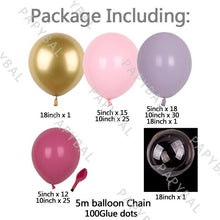 Load image into Gallery viewer, 1Set Purple Pink Luxury Balloons For Birthday Wedding Party Decorations Baby Shower Decorations For Girl