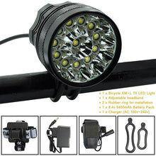 Load image into Gallery viewer, 2 IN 1 Bicycle Headlight Bike Light Front Head Lamp Cycling Flashlight Mountain Bicycle Front Light With 6400mAh/8400mAh Rechargeable Battery Pack 3 Modes Bike Front Headlamp