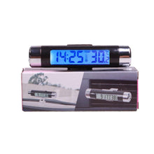Load image into Gallery viewer, 2 In 1 Car Vehicle LCD Digital Display Automotive Thermometer Clock Portable Car Auto Dashboard Digital Clocks with Black Light And LCD Screen Adjustable Vehicle Temperature Gauge Support Clock