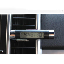 Load image into Gallery viewer, 2 In 1 Car Vehicle LCD Digital Display Automotive Thermometer Clock Portable Car Auto Dashboard Digital Clocks with Black Light And LCD Screen Adjustable Vehicle Temperature Gauge Support Clock