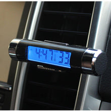 Load image into Gallery viewer, 2 In 1 Car Vehicle LCD Digital Display Automotive Thermometer Clock Portable Car Auto Dashboard Digital Clocks with Black Light And LCD Screen Adjustable Vehicle Temperature Gauge Support Clock