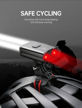 Load image into Gallery viewer, 2 in 1 Cycling Bike Headlight Taillight Front And Rear Bicycle Lights LED Flash USB Helmet Light Lamp Bicycle Front Light-Sensitive Headlight And Back Rear Taillight Bike Helmet Light For Men
