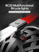 Load image into Gallery viewer, 2 in 1 Cycling Bike Headlight Taillight Front And Rear Bicycle Lights LED Flash USB Helmet Light Lamp Bicycle Front Light-Sensitive Headlight And Back Rear Taillight Bike Helmet Light For Men