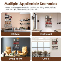 Load image into Gallery viewer, 2-in-1 Floating Shelves Wall Mounted with Storage Basket