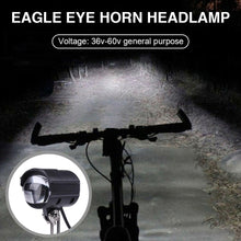 Load image into Gallery viewer, 2 IN 1 Headlight Electric Bike LED Front Light Scooter Bicycle Motorcycle Waterproof Horn Set LED Light Bicycle Bells Bicycle Horn Universal Headlight Front Light Bright Bike Lamp