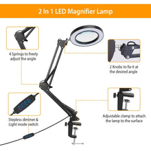 Load image into Gallery viewer, 2-in-1 LED Magnifier Desk Lamp with 8x Magnifying Glass