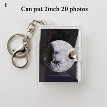 Load image into Gallery viewer, 2 Inch Photo Album PVC Sequins Transparent Sticker & Name Card Holder 16 Pockets Photo Holder Business Card Bag Mini Photo Holds Photos with Key Chain Album Gifts