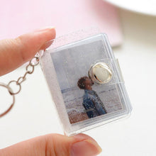 Load image into Gallery viewer, 2 Inch Photo Album PVC Sequins Transparent Sticker & Name Card Holder 16 Pockets Photo Holder Business Card Bag Mini Photo Holds Photos with Key Chain Album Gifts