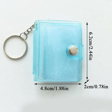 Load image into Gallery viewer, 2 Inch Photo Album PVC Sequins Transparent Sticker & Name Card Holder 16 Pockets Photo Holder Business Card Bag Mini Photo Holds Photos with Key Chain Album Gifts