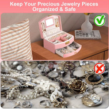 Load image into Gallery viewer, 2-Layer Lockable Leather Jewelry Box