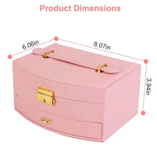 Load image into Gallery viewer, 2-Layer Lockable Leather Jewelry Box