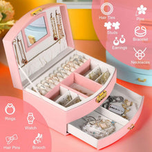 Load image into Gallery viewer, 2-Layer Lockable Leather Jewelry Box