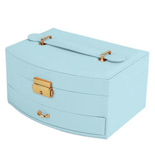 Load image into Gallery viewer, 2-Layer Lockable Leather Jewelry Box