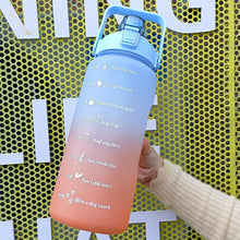 Load image into Gallery viewer, 2 Liters Water Bottle Motivational Drinking Bottle Sports Water Bottle With Time Marker Stickers Portable Reusable Plastic Cups Motivational Sports Water Bottle With Time Capacity Marker BPA Free Big Large Gym Cycling Water Bottle Cup Jug For Kids School