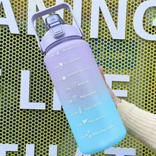 Load image into Gallery viewer, 2 Liters Water Bottle Motivational Drinking Bottle Sports Water Bottle With Time Marker Stickers Portable Reusable Plastic Cups Motivational Sports Water Bottle With Time Capacity Marker BPA Free Big Large Gym Cycling Water Bottle Cup Jug For Kids School