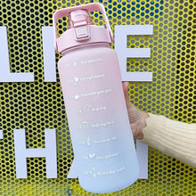 Load image into Gallery viewer, 2 Liters Water Bottle Motivational Drinking Bottle Sports Water Bottle With Time Marker Stickers Portable Reusable Plastic Cups Motivational Sports Water Bottle With Time Capacity Marker BPA Free Big Large Gym Cycling Water Bottle Cup Jug For Kids School