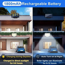 Load image into Gallery viewer, 2-Pack: 200-LED/3Modes Upgraded Split Solar Motion Sensor Light Outdoor with Remote