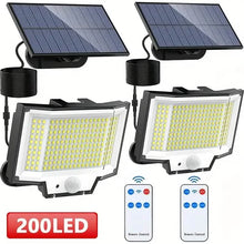 Load image into Gallery viewer, 2-Pack: 200-LED/3Modes Upgraded Split Solar Motion Sensor Light Outdoor with Remote