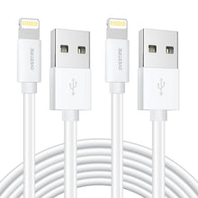 Load image into Gallery viewer, 2-Pack: 4 Ft. White Overtime Apple MFi Certified Lightning USB Cable