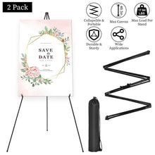 Load image into Gallery viewer, 2-Pack: 61" Collapsible A Frame Tripod Easel Iron Alloy Drawing Stand