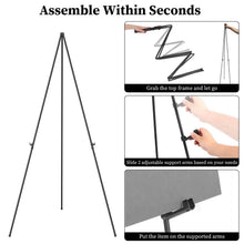 Load image into Gallery viewer, 2-Pack: 61" Collapsible A Frame Tripod Easel Iron Alloy Drawing Stand