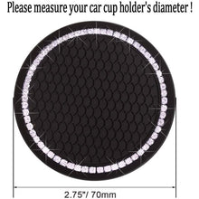 Load image into Gallery viewer, 2-Pack: Anti-Slip Crystal Rhinestone Car Coaster