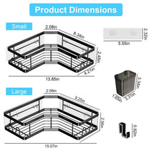 Load image into Gallery viewer, 2-Pack: Corner Shower Caddy No Drilling Adhesive Shower Organizer