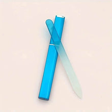 Load image into Gallery viewer, 2-Pack: Double-Sided Etched Fingernail Glass Nail File with Case