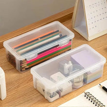Load image into Gallery viewer, 2-Pack: Extra Large Capacity Plastic Pencil Box Stackable Translucent Clear Pencil Box