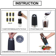 Load image into Gallery viewer, 2-Pack: Gravity Electric Salt Pepper Grinder