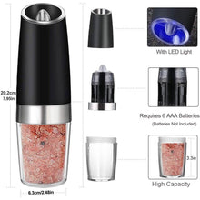 Load image into Gallery viewer, 2-Pack: Gravity Electric Salt Pepper Grinder
