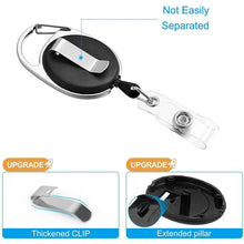 Load image into Gallery viewer, 2-Pack: Heavy Duty Retractable Badge Holders with Carabiner Reel Clip and Vertical Style Clear ID Card Holders