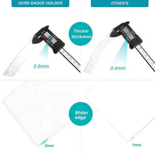 Load image into Gallery viewer, 2-Pack: Heavy Duty Retractable Badge Holders with Carabiner Reel Clip and Vertical Style Clear ID Card Holders