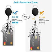 Load image into Gallery viewer, 2-Pack: Heavy Duty Retractable Badge Holders with Carabiner Reel Clip and Vertical Style Clear ID Card Holders
