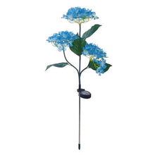 Load image into Gallery viewer, 2-Pack: Hydrangea Solar LED Flower Lights with 3 Heads Outdoor Waterproof Garden Lights