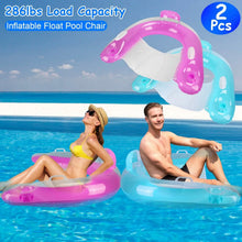 Load image into Gallery viewer, 2-Pack: Inflatable Float Pool Chair with Cup Holder Arm Rest