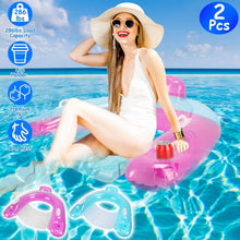 Load image into Gallery viewer, 2-Pack: Inflatable Float Pool Chair with Cup Holder Arm Rest