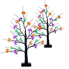 Load image into Gallery viewer, 2-Pack: Lighted Halloween Trees with Timer and Adjustable Twigs