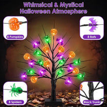 Load image into Gallery viewer, 2-Pack: Lighted Halloween Trees with Timer and Adjustable Twigs