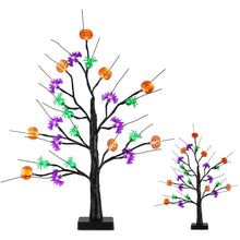 Load image into Gallery viewer, 2-Pack: Lighted Halloween Trees with Timer and Adjustable Twigs