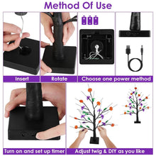 Load image into Gallery viewer, 2-Pack: Lighted Halloween Trees with Timer and Adjustable Twigs