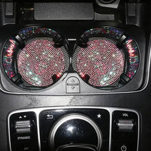 Load image into Gallery viewer, 2-Pack: Shimmering Diamond Car Cup Mats