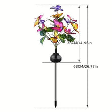 Load image into Gallery viewer, 2-Pack: Solar-Powered Butterfly Flower Lamp
