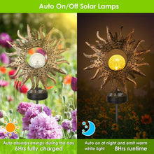 Load image into Gallery viewer, 2-Pack: Solar Powered Glass Globe Stake Lamp
