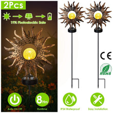 Load image into Gallery viewer, 2-Pack: Solar Powered Glass Globe Stake Lamp