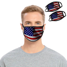 Load image into Gallery viewer, 2-Pack: USA American Flag Reusable Washable Mask