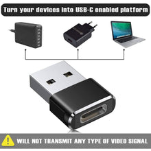 Load image into Gallery viewer, 2-Pack: USB C Female to USB Male Adapter